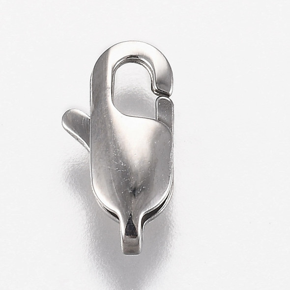 Lobster Claw Clasp, 13x6.5mm, 316 Stainless Steel, 10 PCS