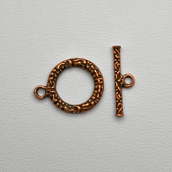 Toggle, 20x16x2mm, bar is 20x5mm at loop, Antique Copper Plated Metal Alloy, 12 sets