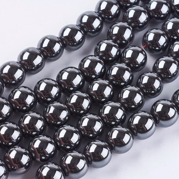 Hematite, Synthetic, Smooth Round, Magnetic, Grade AAA