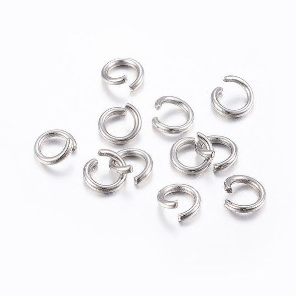 Open Jump Ring, 4mm, 22 Gauge, Stainless Steel, approx. 125 PCS