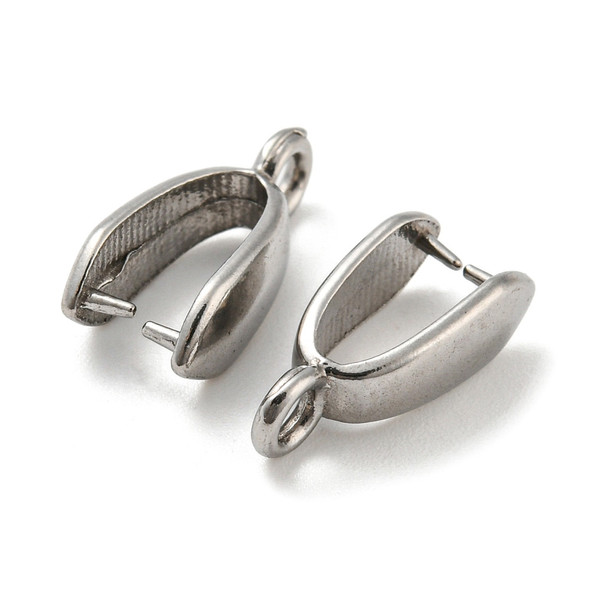 Pinch Bail, 15x5mm, Stainless Steel, 4 PCS