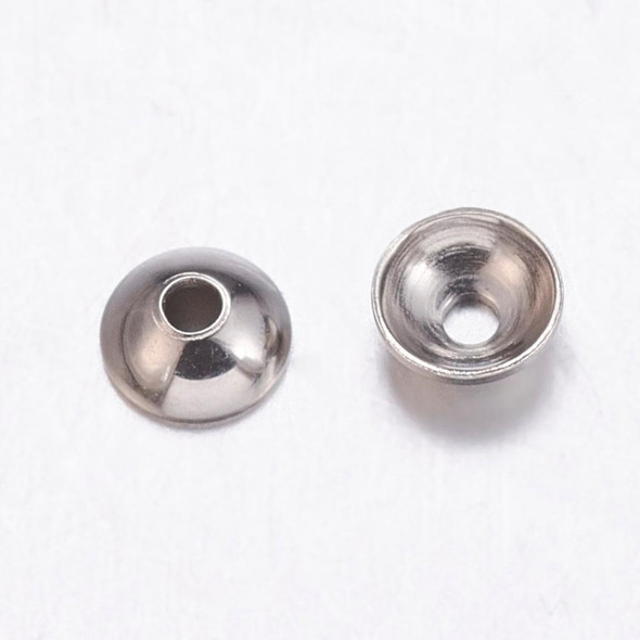 Bead Cap, 5mm, Stainless Steel, approx. 100 PCS