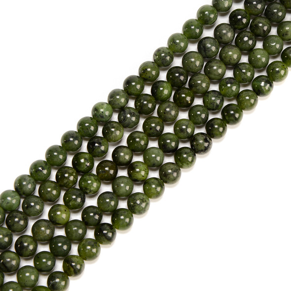 Jade, Nephrite, Canadian, Top Quality, Natural, Smooth Round, 8mm
