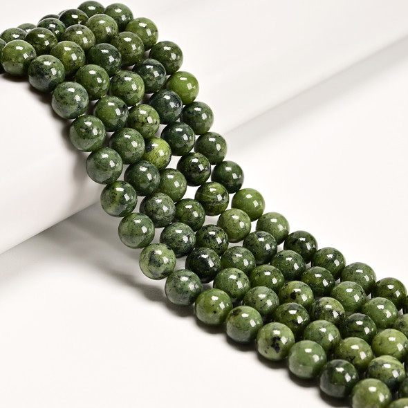 Jade, Nephrite, Canadian, Top Quality, Natural, Smooth Round, 8mm