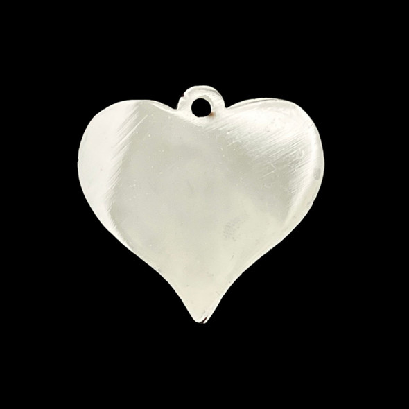 Bling Pendant, Rhinestone, Heart, Metal Alloy, One 36mm Pendant