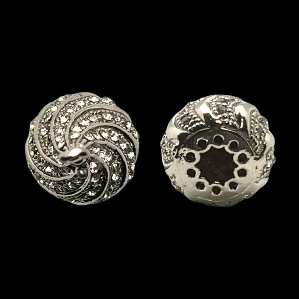 Bling Pendant, Rhinestone, Tassel Cap, 14x24mm, Metal Alloy, 1 PC