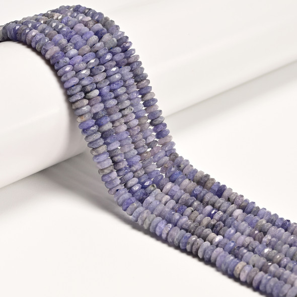 Tanzanite, Heated, Faceted Rondelle, 2x5mm
