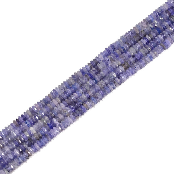 Tanzanite, Heated, Top Quality, Faceted Rondelle, 2x5mm