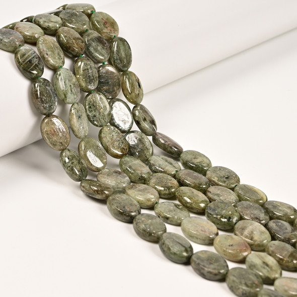 Kyanite, Green, Stabilized, Smooth Oval, 10x14mm