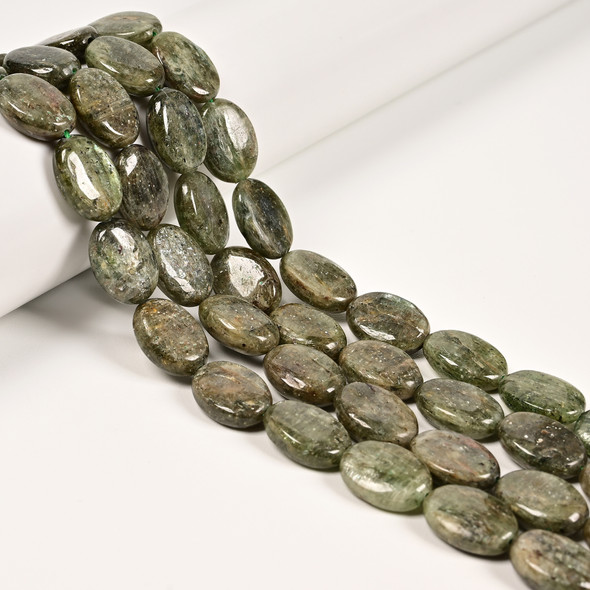 Kyanite, Green, Stabilized, Smooth Oval, 13x18mm