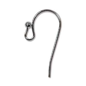 Ear Wire Hook, 27mm with 2mm Ball, Black Oxide, approx. 144 PCS
