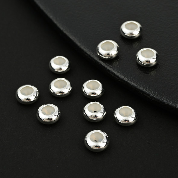 Slide Clasp, Silver Plated, 8mm x 4mm, 10 Pieces