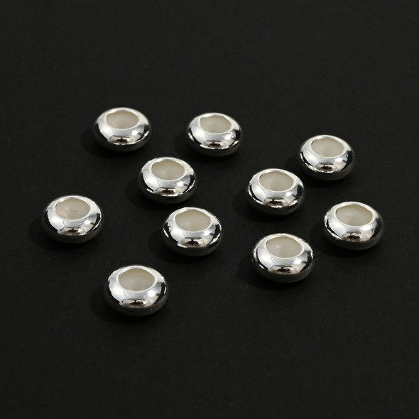 Slide Clasp, Silver Plated, 8mm x 4mm, 10 Pieces