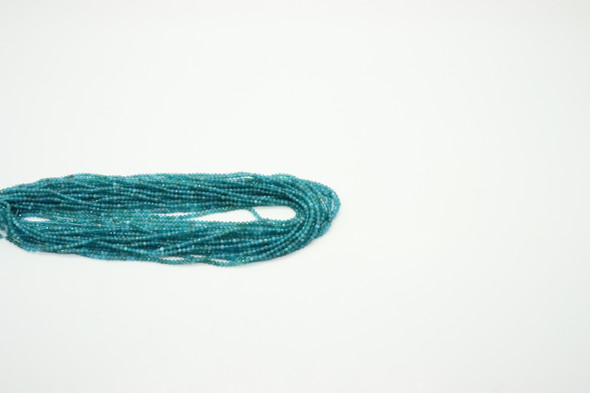 Apatite, Neon, Natural, Faceted Round, 2mm, One Strand