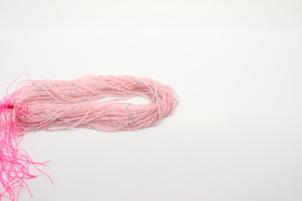 Morganite, Natural, Faceted Round, 2mm, One Strand