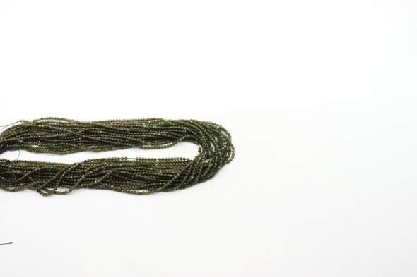 Obsidian, Golden, Natural, Faceted Round, 2mm, One Strand