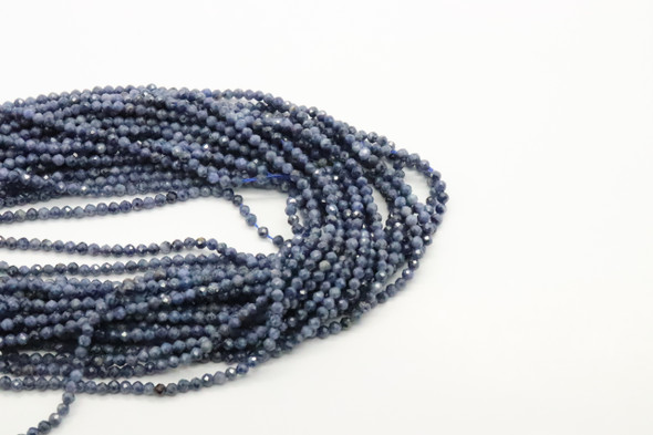 Sapphire, Natural, Faceted Round, 2mm, One Strand