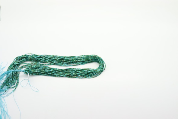 Turquoise, Chinese, Stabilized, Faceted Round, 2mm, One Strand