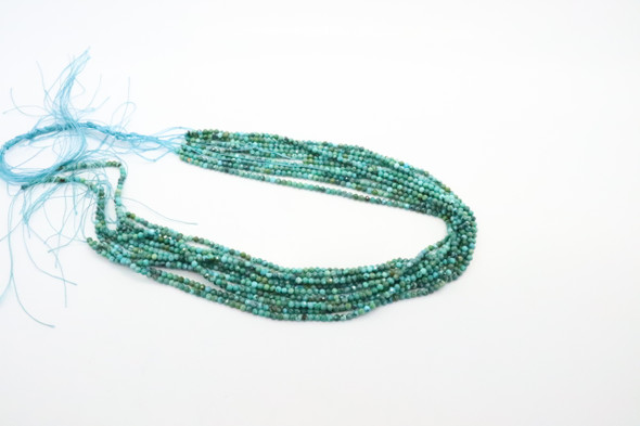 Turquoise, Chinese, Stabilized, Faceted Round, 3mm, One Strand