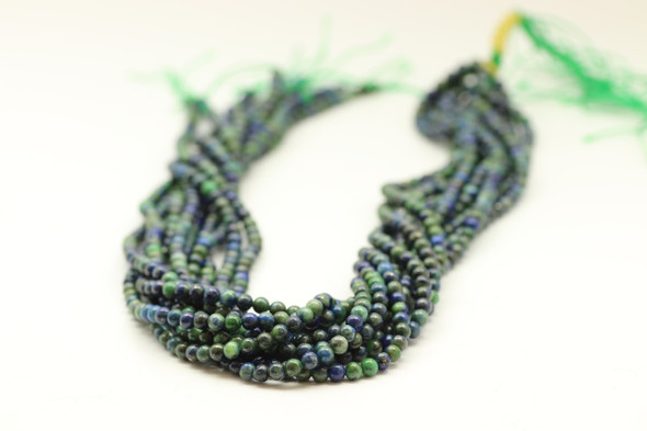 Chrysocolla Chinese, Dyed, Smooth Round, 4mm, One Strand
