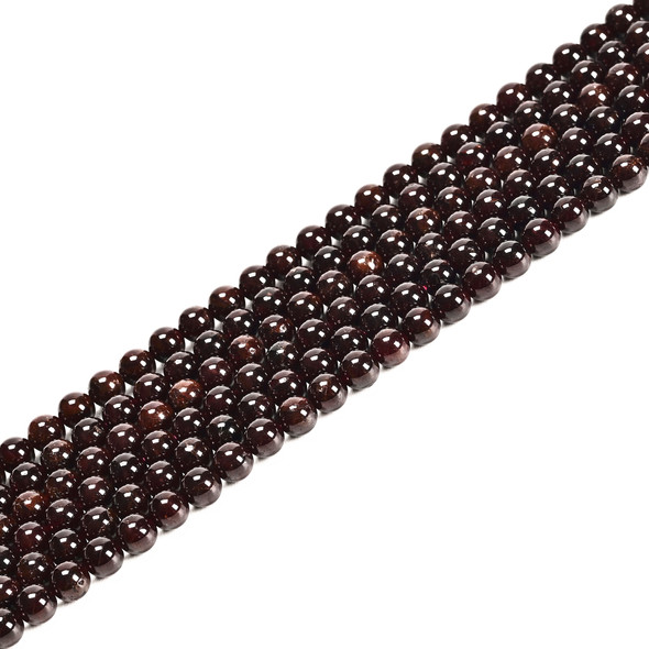 Garnet, Natural, Smooth Round 6mm
