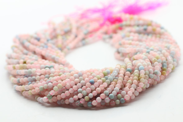 4mm Morganite, Natural, Smooth Round