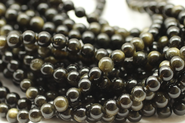 Obisdian, Golden, Natural, Smooth Round