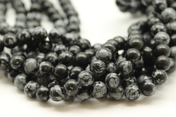 Obisdian, Snowflake, Natural, Smooth Round