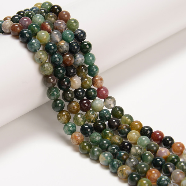 India Agate, Natural, Smooth Round, 6mm. Priced Per Strand.