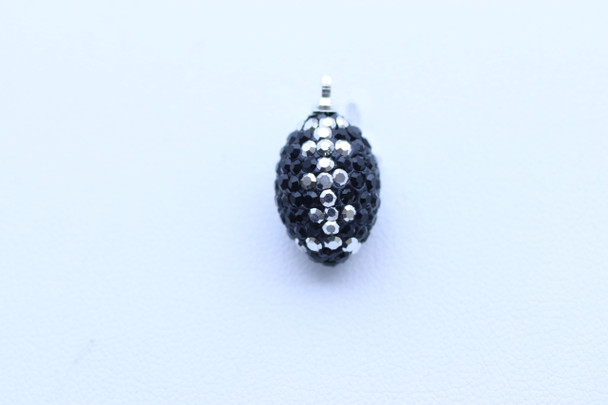 Black & Silver Crystal Football Charm