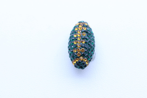 Green & Gold Crystal Football