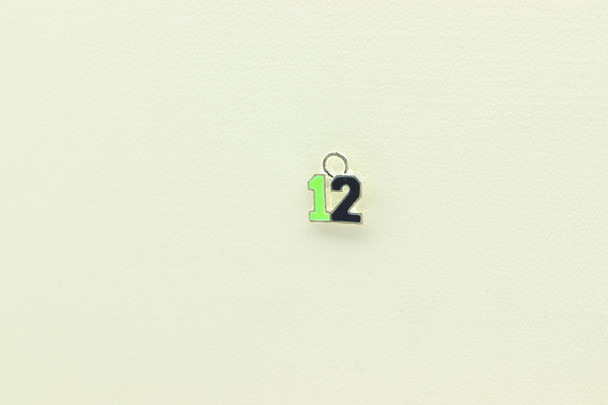 #12 Green & Blue Enamel Charm 10x8mm