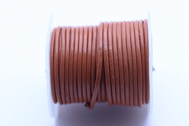 Leather, Rust, Dyed, 1.5mm Round, 32 Feet