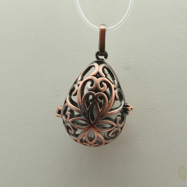 Cage, Egg, Filigree, Copper Plated Metal Alloy, Pendant 33mm