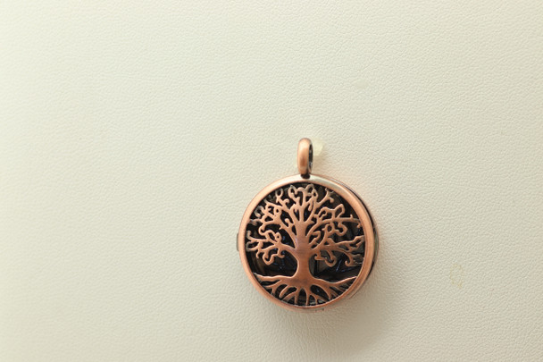 Cage, Tree Life, Antique Copper Plated Metal Alloy, Pendant 33mm