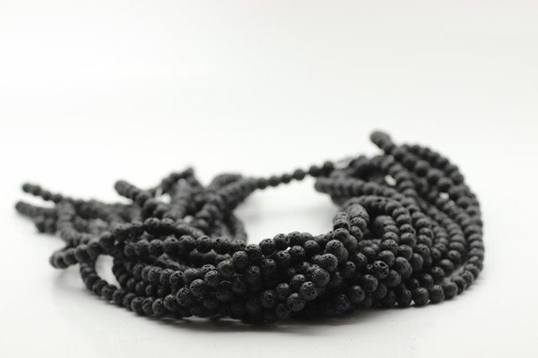 Lava, Black, Dyed 6mm Round