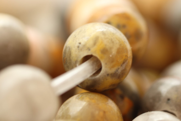 Crazy Lace Agate, Naural, Smooth Round, 8mm with 2mm Hole, One Strand