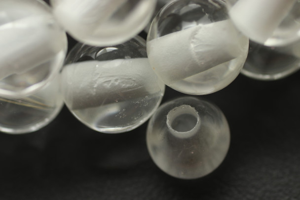Crystal Quartz, Clear, Natural, Smooth Round, 8mm with 2mm Hole, One Strand