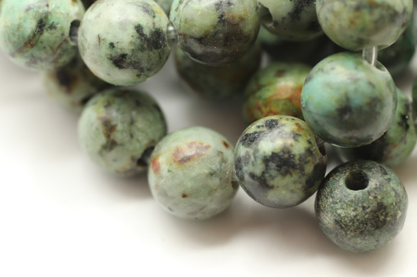 African Turquoise, Jasper, Dyed, Smooth Round, 8mm with 2mm Hole, One Strand