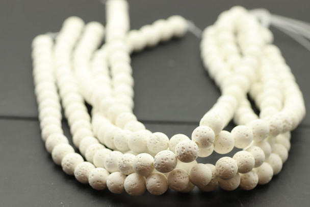 Lava, White, Dyed 10mm Round