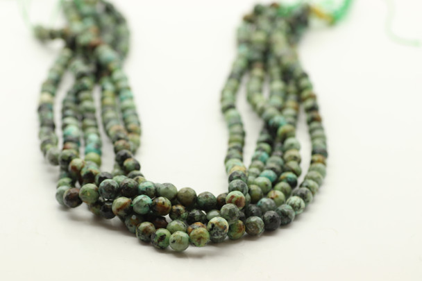 African Turquoise, Jasper, Dyed, Faceted Round, One 4mm, 6mm, 8mm or 10mm Strand