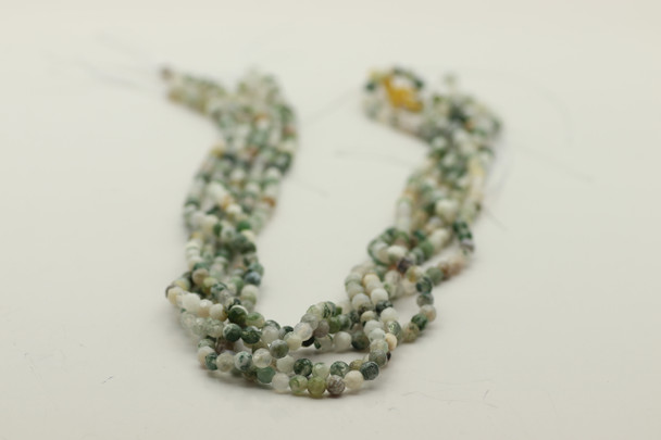 4mm, Tree Agate, Natural, Faceted Round