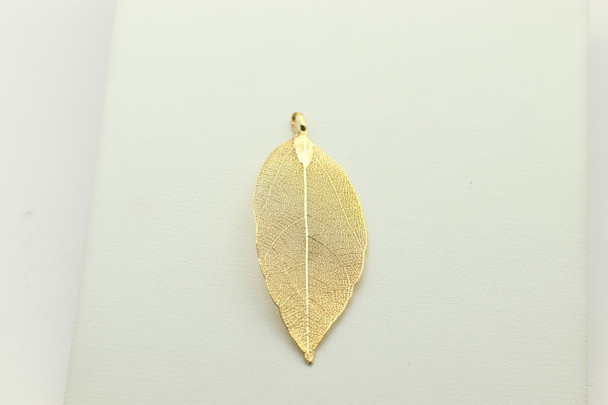 LEAF, Gold Plated, 80x38x1mm, sold per piece