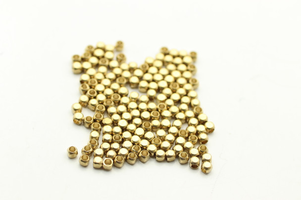 Bead, Cube, Antique Gold Plated Metal Alloy, 2.5x2.5mm, approx. 150 PCS