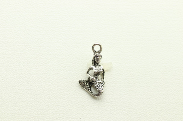 MERMAID, Antique Silver Plated (metal alloy), 20x10x4mm, approx 19 per bag