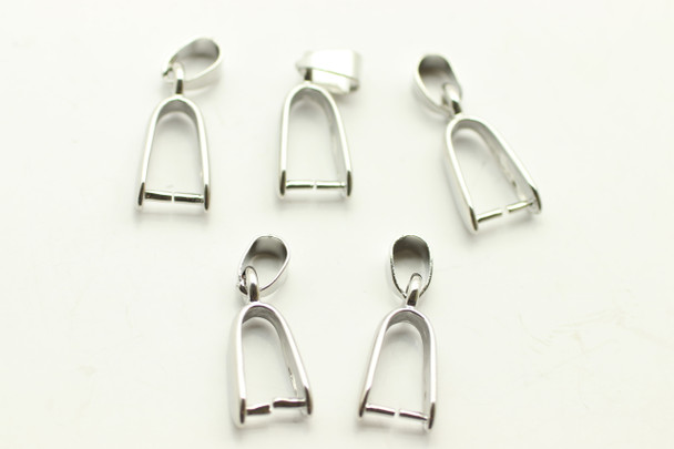 Pinch Bail, 22x6mm, Metal Alloy, Antique Silver, 5 PCS