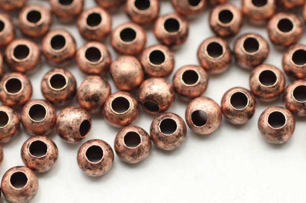 BEAD, Flat Round, Antique Copper Plated (metal alloy), 3mm, approx 100 per bag