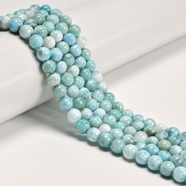 Larimar, Natural, Smooth Round, 6mm