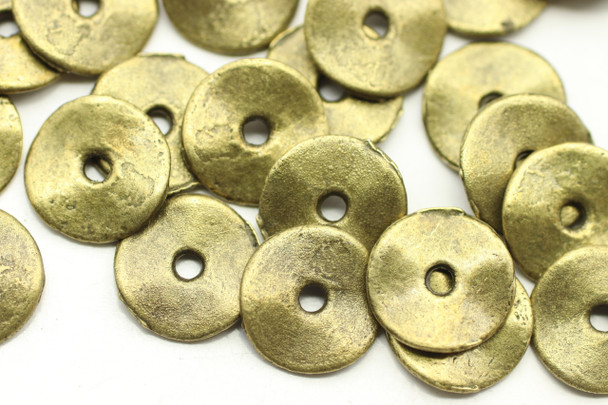 SPACER, Wavy Disk, 10x1mm, Antique Bronze Plated (metal alloy), approx 95 per bag
