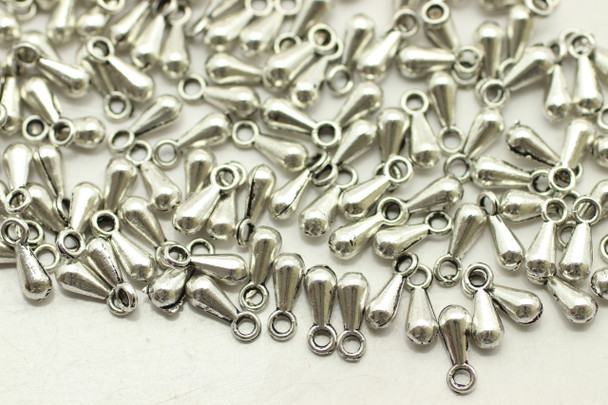 BEAD, Dangling, 7x4mm, Antique Silver Plated (metal alloy), approx 230 per bag